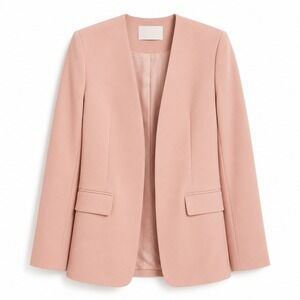 H&M Edition‎ Womens XL Pink Collarless Blazer Open Front Jacket New With Tags